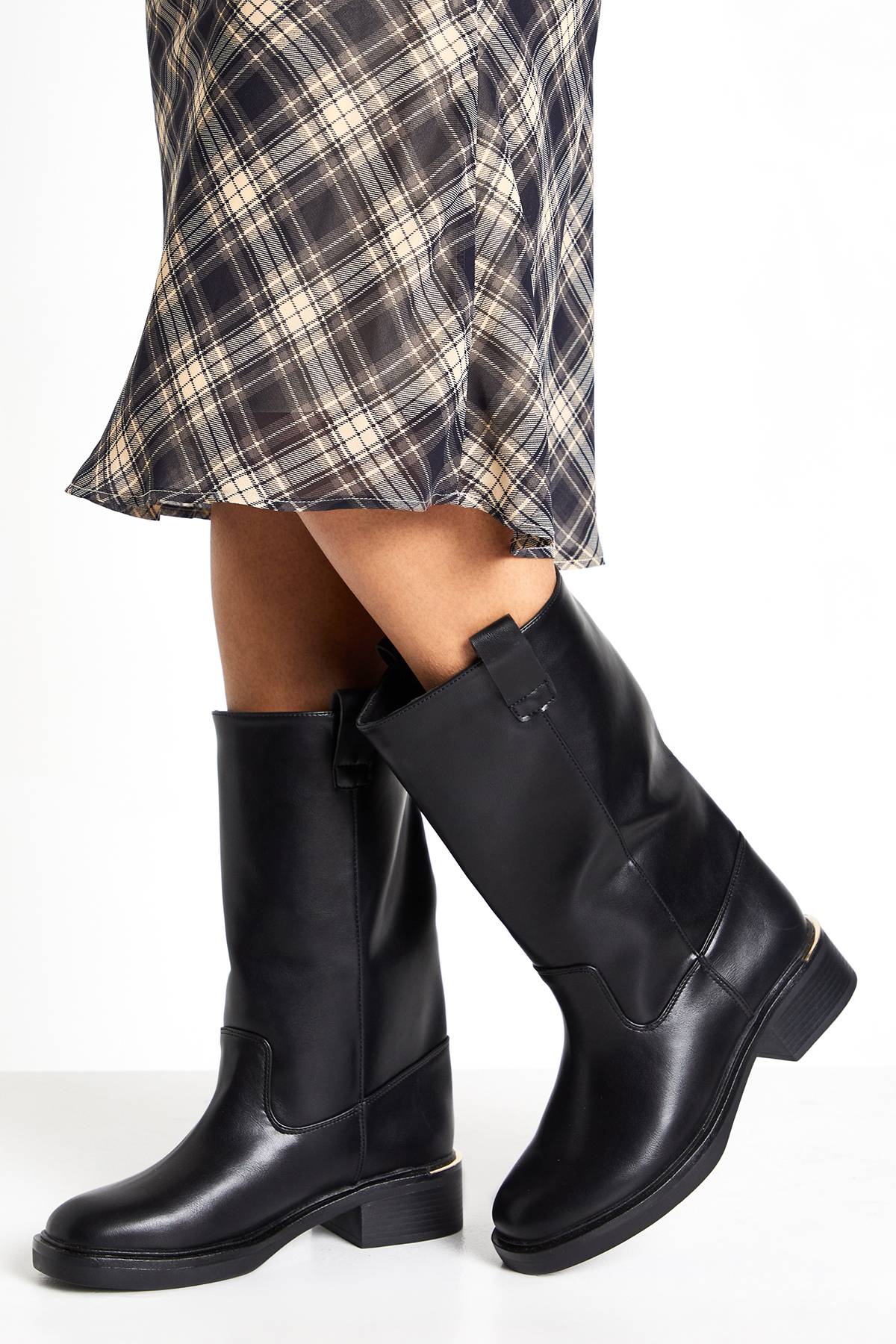boohoo Bottes Column mi-hautes pour pieds larges