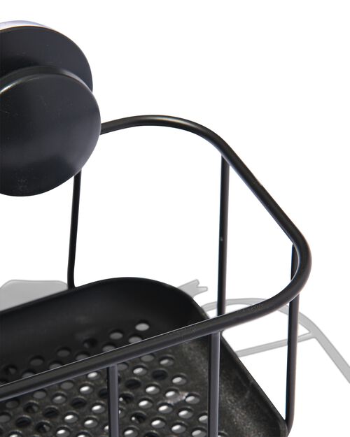 panier pour la douche avec ventouses noir