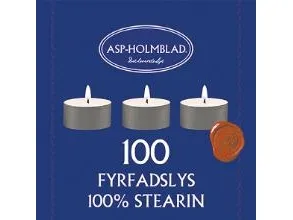 Fyrfadslys Brændetid 6 timer Ø38xH17mm Stearin Hvid,6 pk x 100 stk/krt