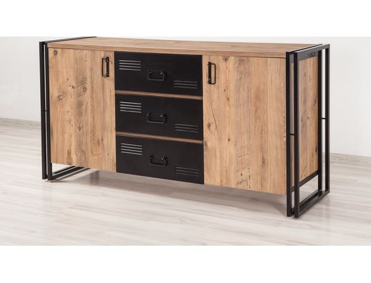 CONCEPT1 - Bahut Cosmo rio atlantic pine black 160 x 45 x 80cm