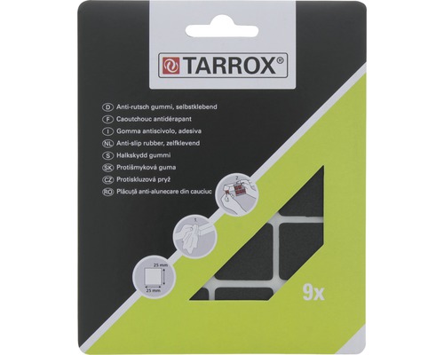 Tarrox Antislip Rubber 25x25 mm Zwart 9 Stuks Zelfklevend