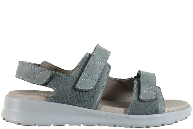 NEW FEET SANDAL I GRØNT PRÆGET KALVESKIND