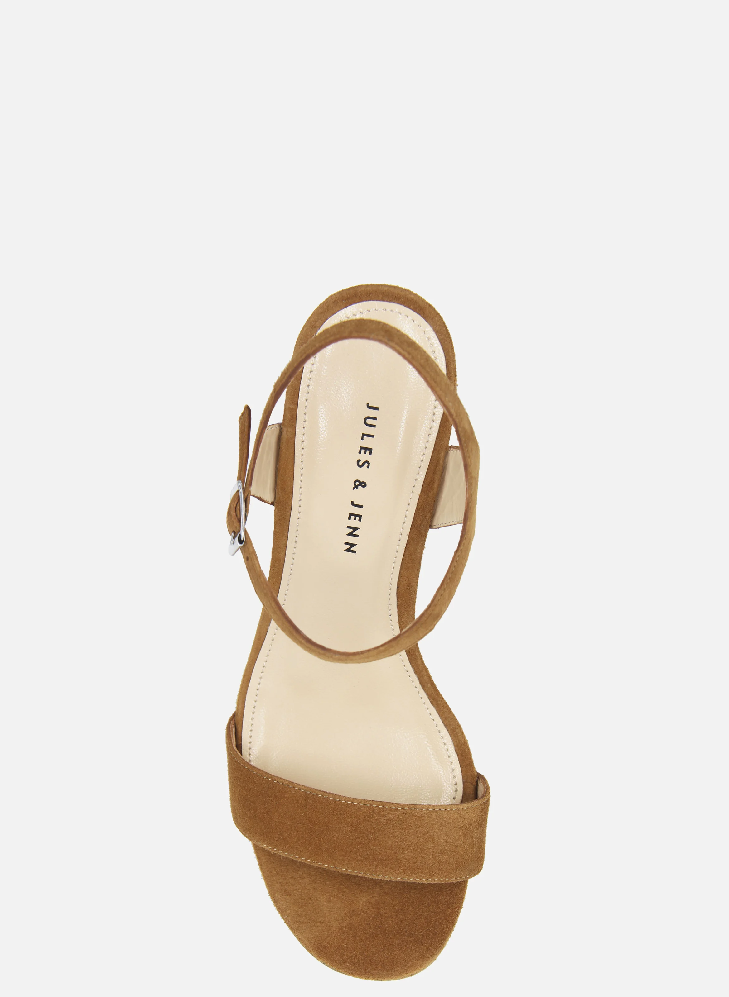 Sandales moyen talon cuir daim | Marron