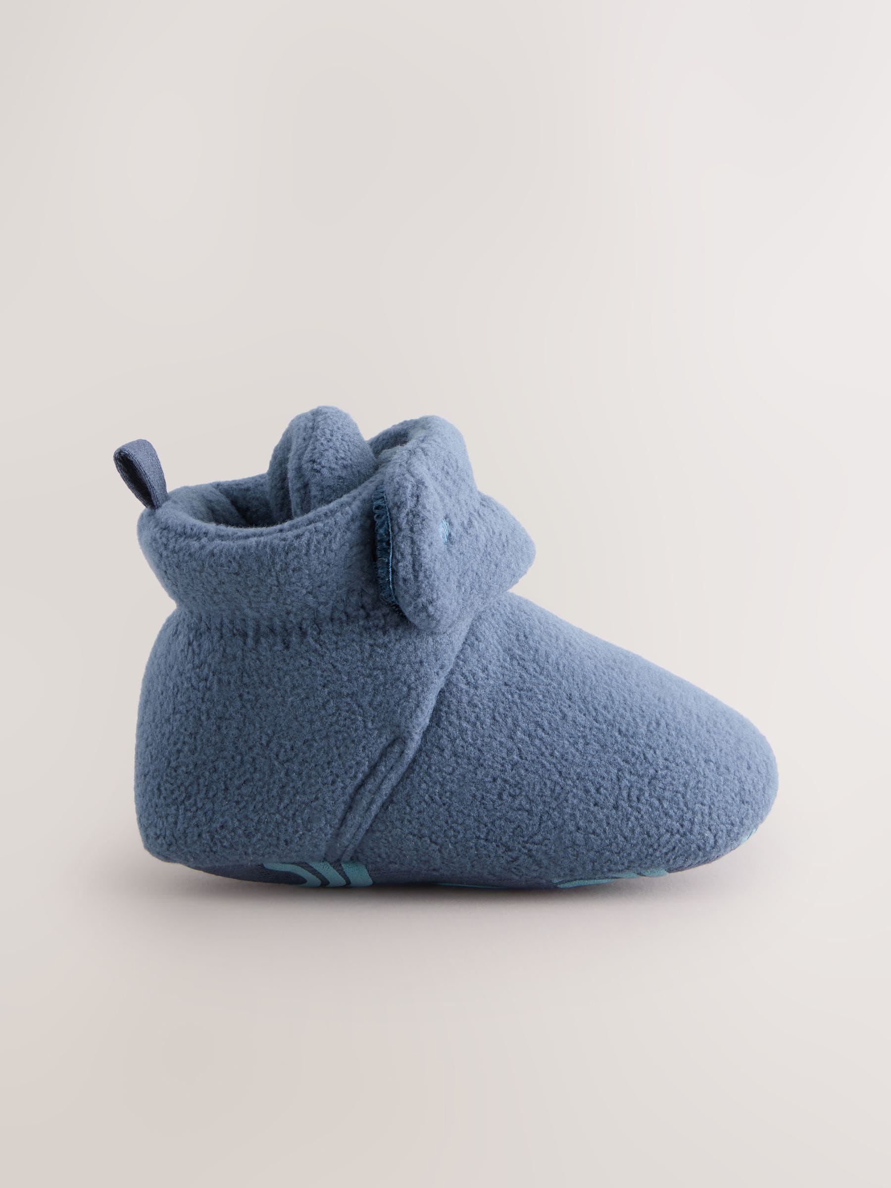 Marineblauw - Baby slofjes met klittenbandsluiting (0-2mnd)