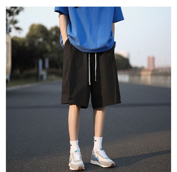 Femilina - Effen shorts met trekkoordtaille