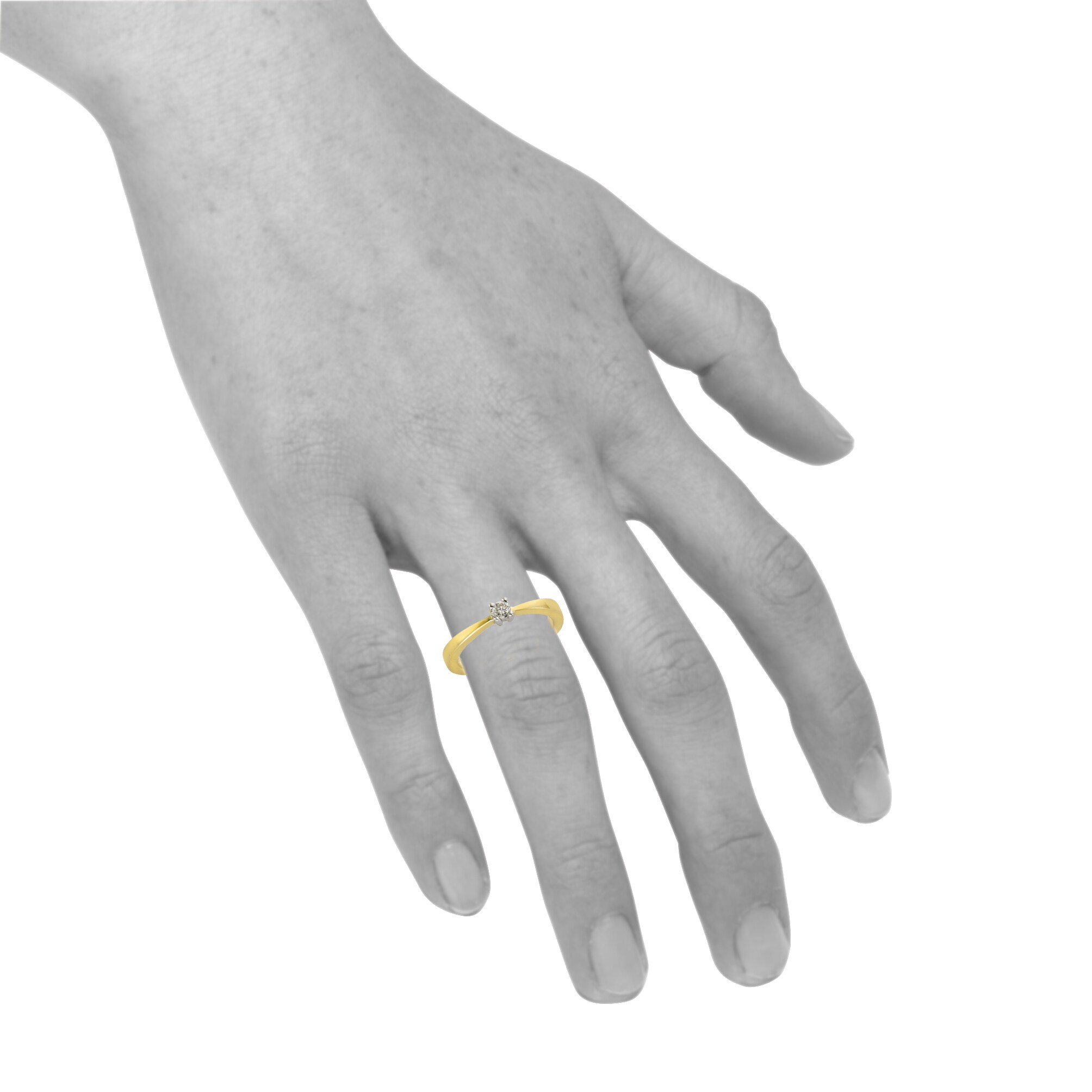Diamonds by Ellen K. Ring 375/- Gold Brillant 0,10ct.