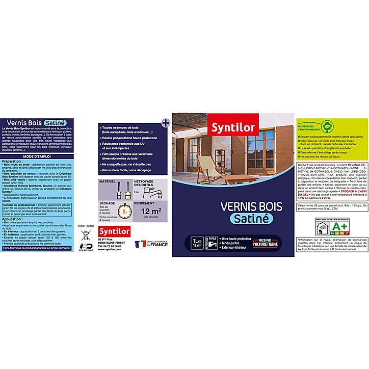Vernis extérieur BSC Incolore Satiné Syntilor - 1 L