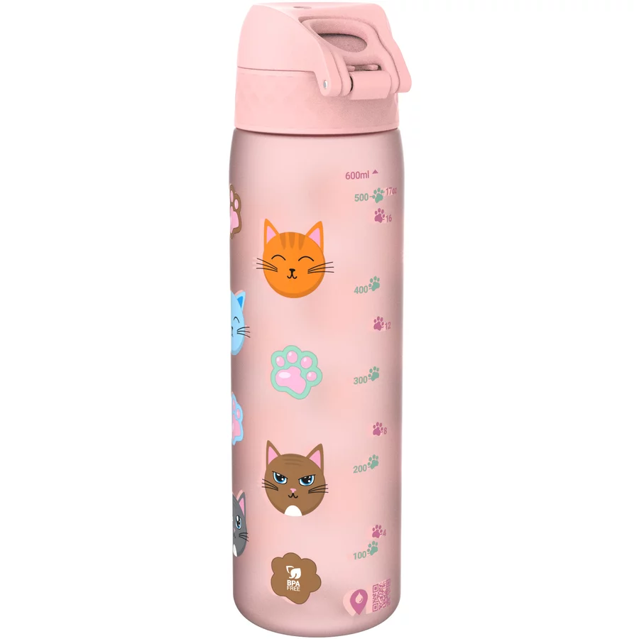 ion8 Trinkflasche auslaufsicher 500 ml Katzen  rose