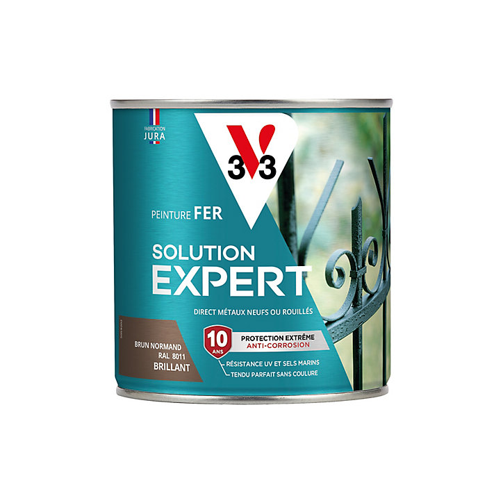 Peinture extérieure fer Solution expert brun normand brillant V33 500ml