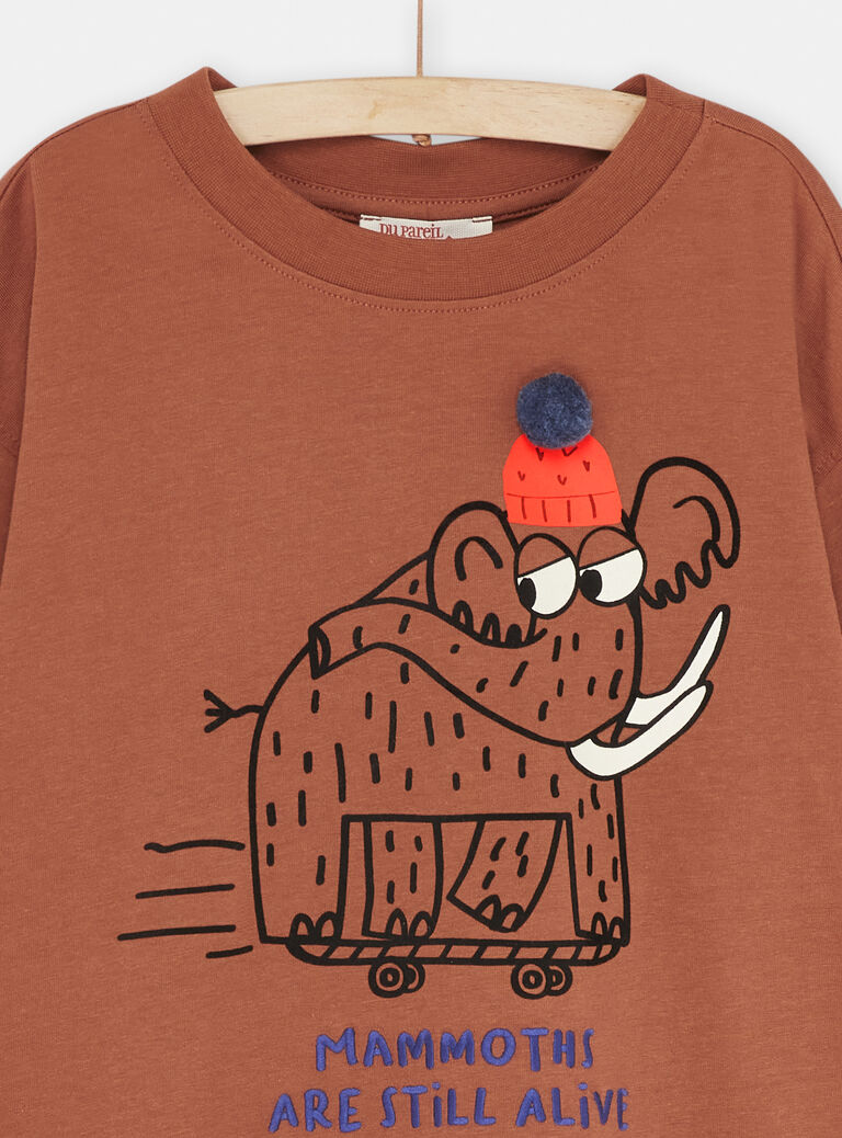 T-shirt moka à motif mammouth