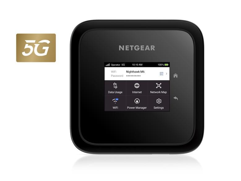Netgear LTE Hotspot MR6150-100EUS Nighthawk M6 5G WiFi 6 Mobile Hotspot Router, freigeschaltet, bis zu 2.5Gbps