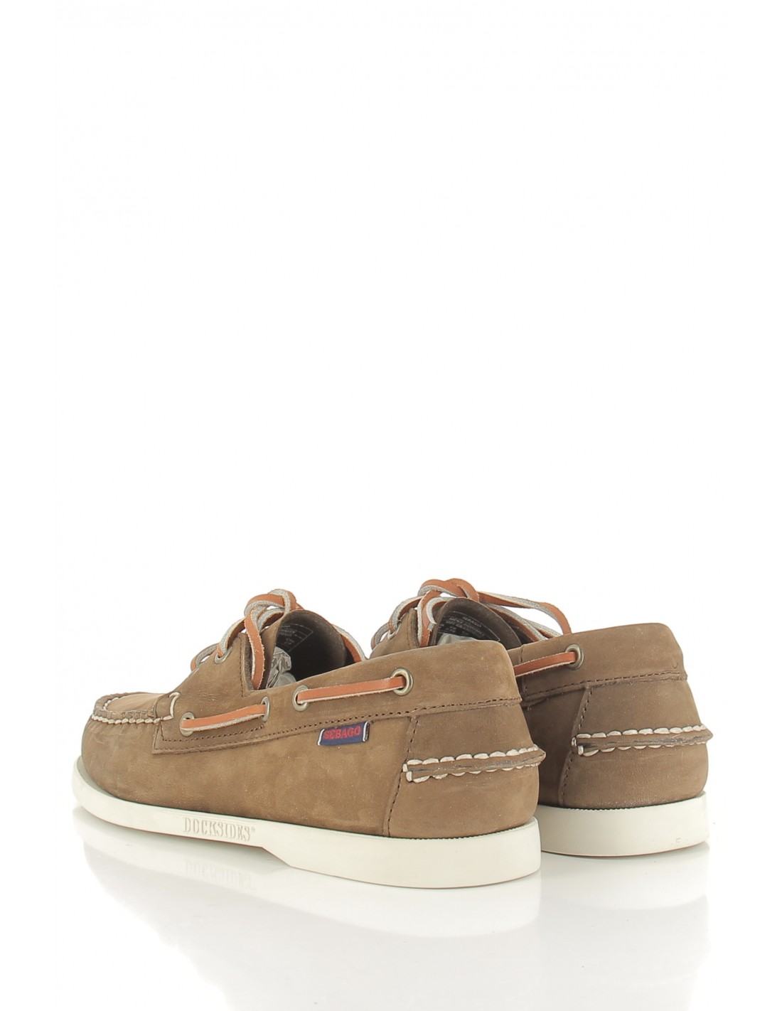 sebago Mocassins bateaux homme docksides portland nubuck  marron