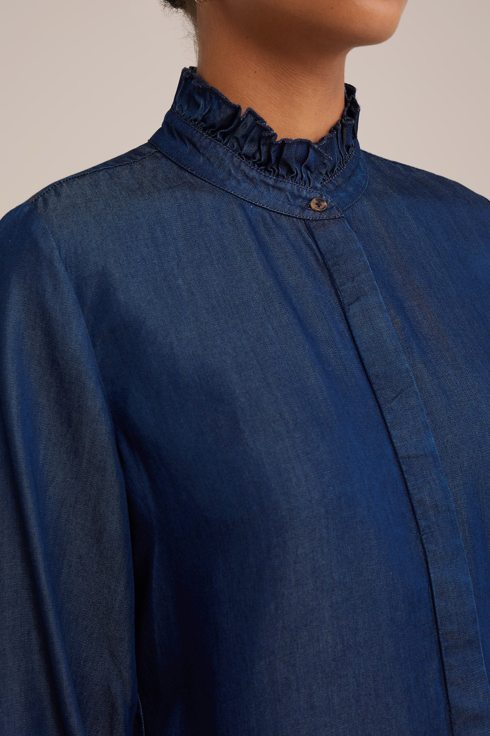 denim blouse Blue Ridge Donkerblauw