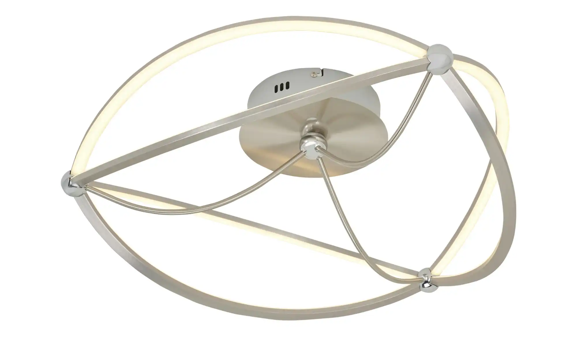 Trio LED-Deckenleuchte, Nickel-matt, geschwungen
