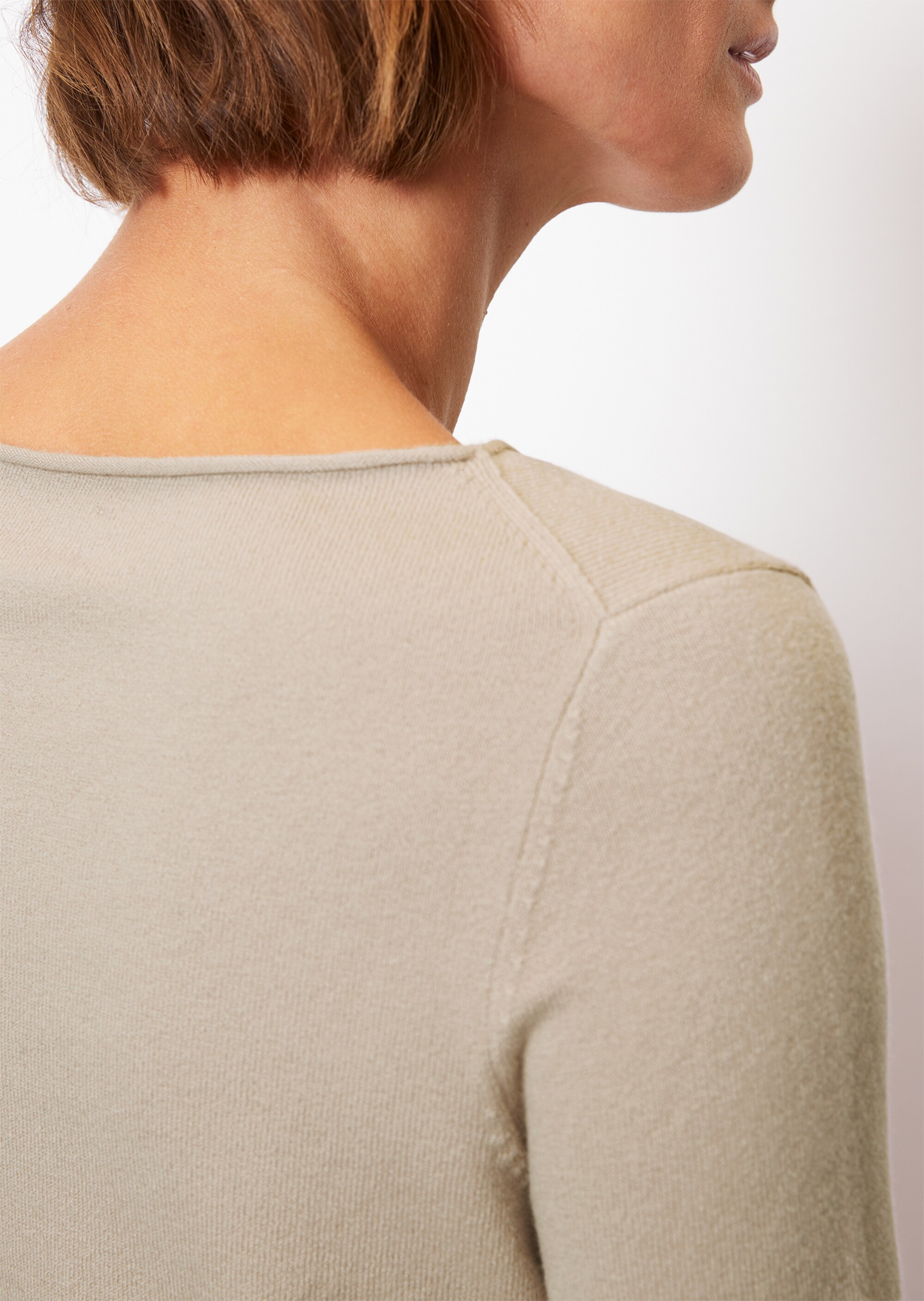 Basic-Strickpullover regularaus softem Baumwolle-Schurwolle-Mix