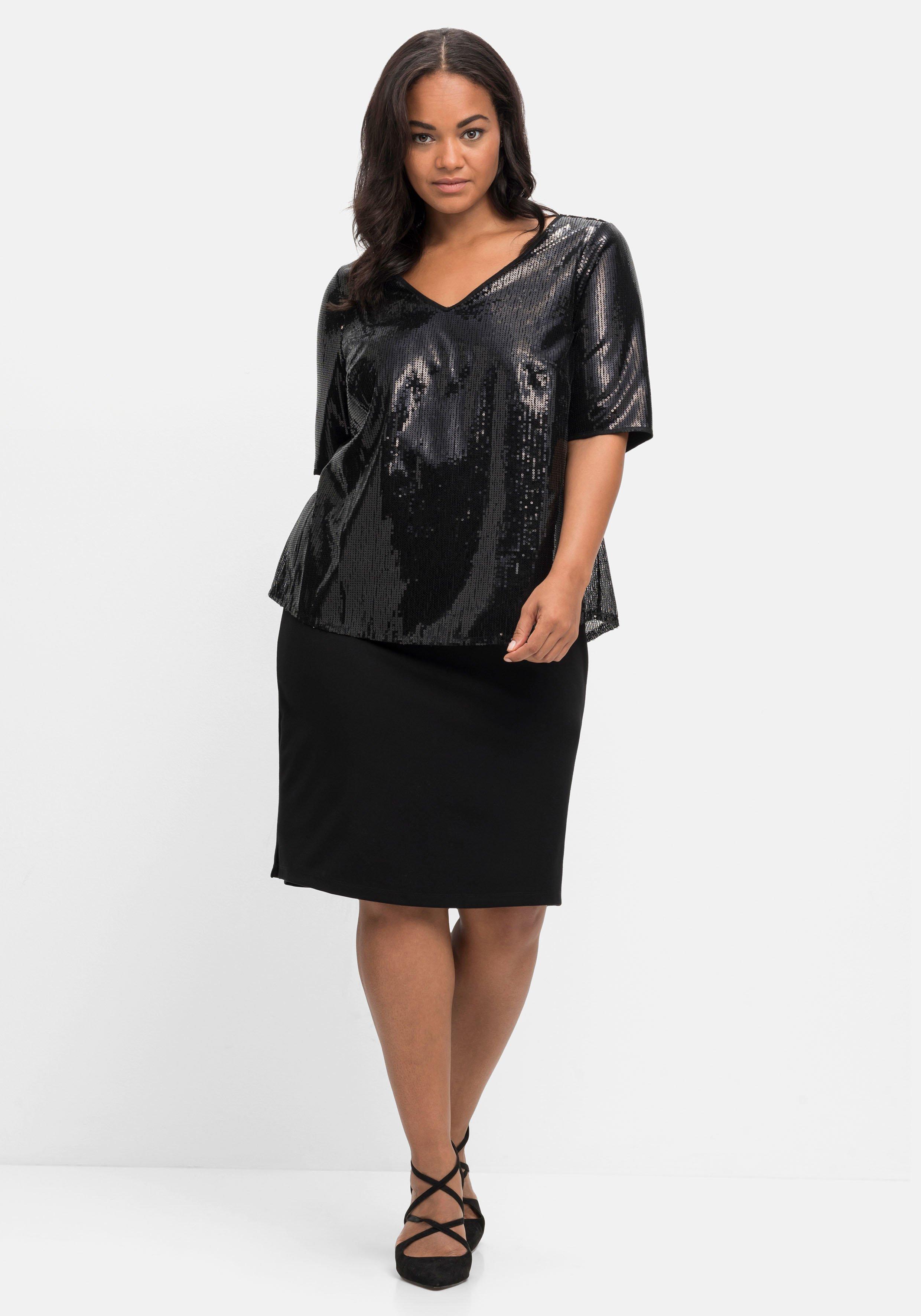 Cocktailkleid im Lagenlook mit Pailletten