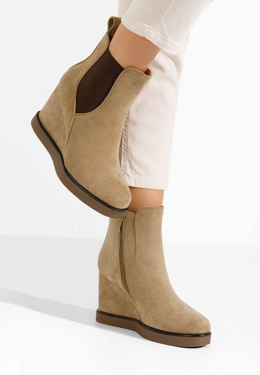 Bottines compensées kaki Sharina