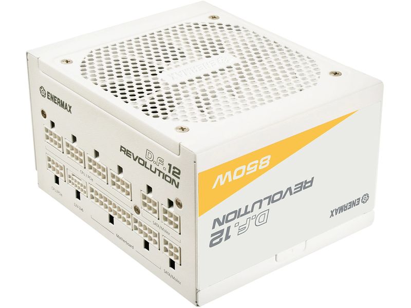 Enermax Netzteil Revolution D.F. 12 850 W Weiss Vollmodulares ATX 3.1-Netzteil mit 80  Gold-Zertifizierung