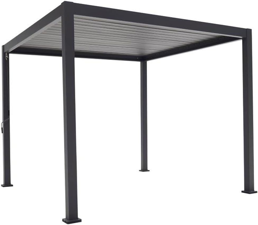 Green Spirit Lamellendach Pergola Mirador Classic 3x3 - Anthrazit, Aluminium, 300x300x250 cm - Lamellen Pavillon, Garten Terrassen Überdachung