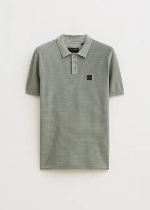 Gebreide polo viggo blauw (AQUA)