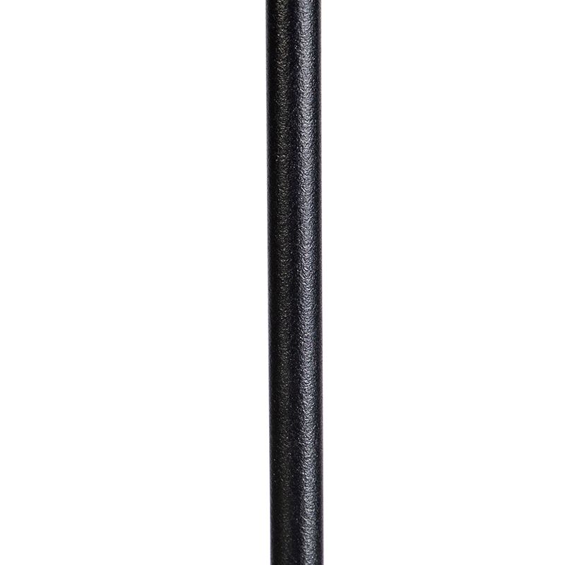 Vloerlamp zwart met donkergrijze linnen kap 45 cm - Parte