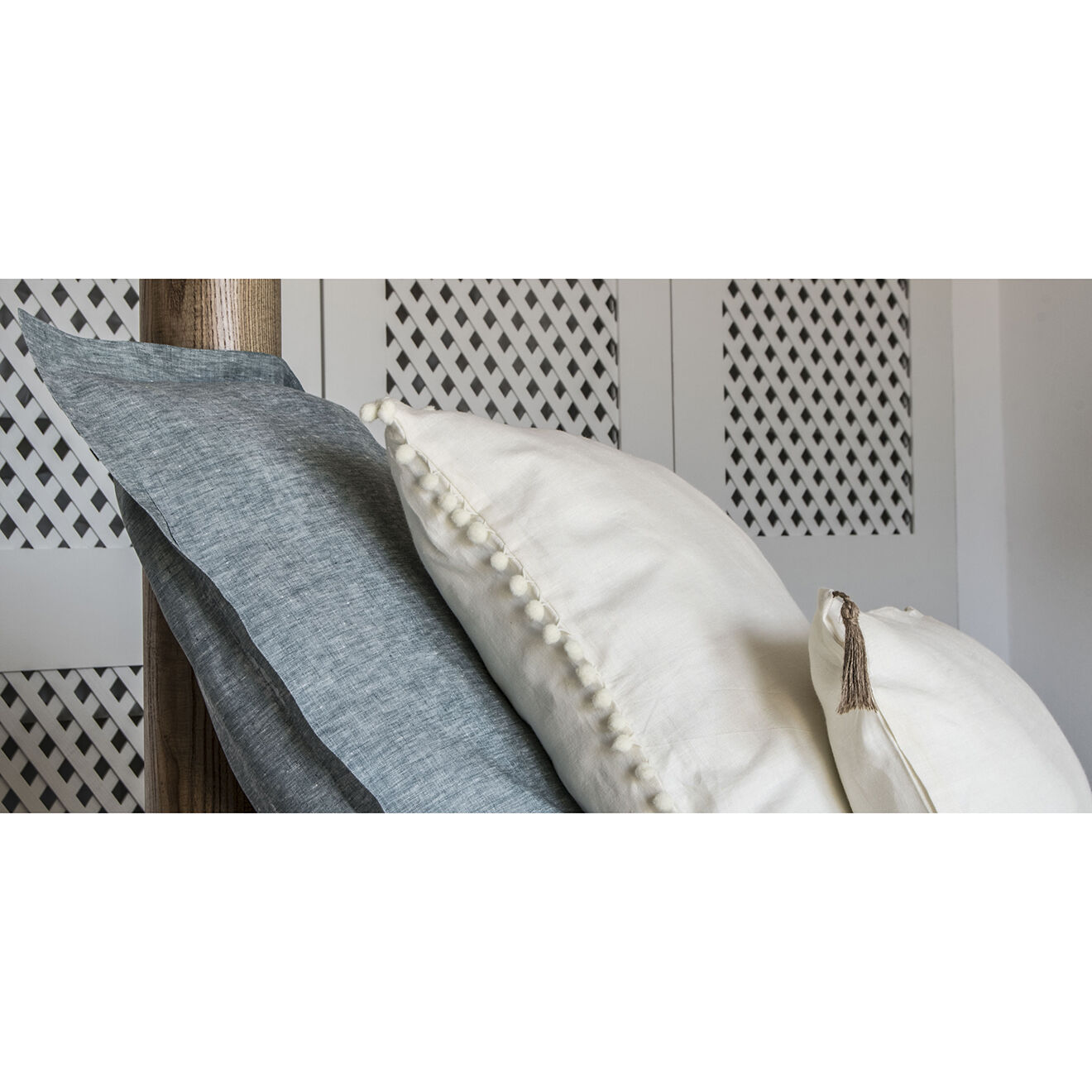 Febronie Home Taie d'oreiller 100% Lin Chambray Toscane vert