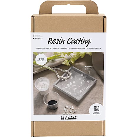 DIY kit resin støbning bakke terrazzo - sort