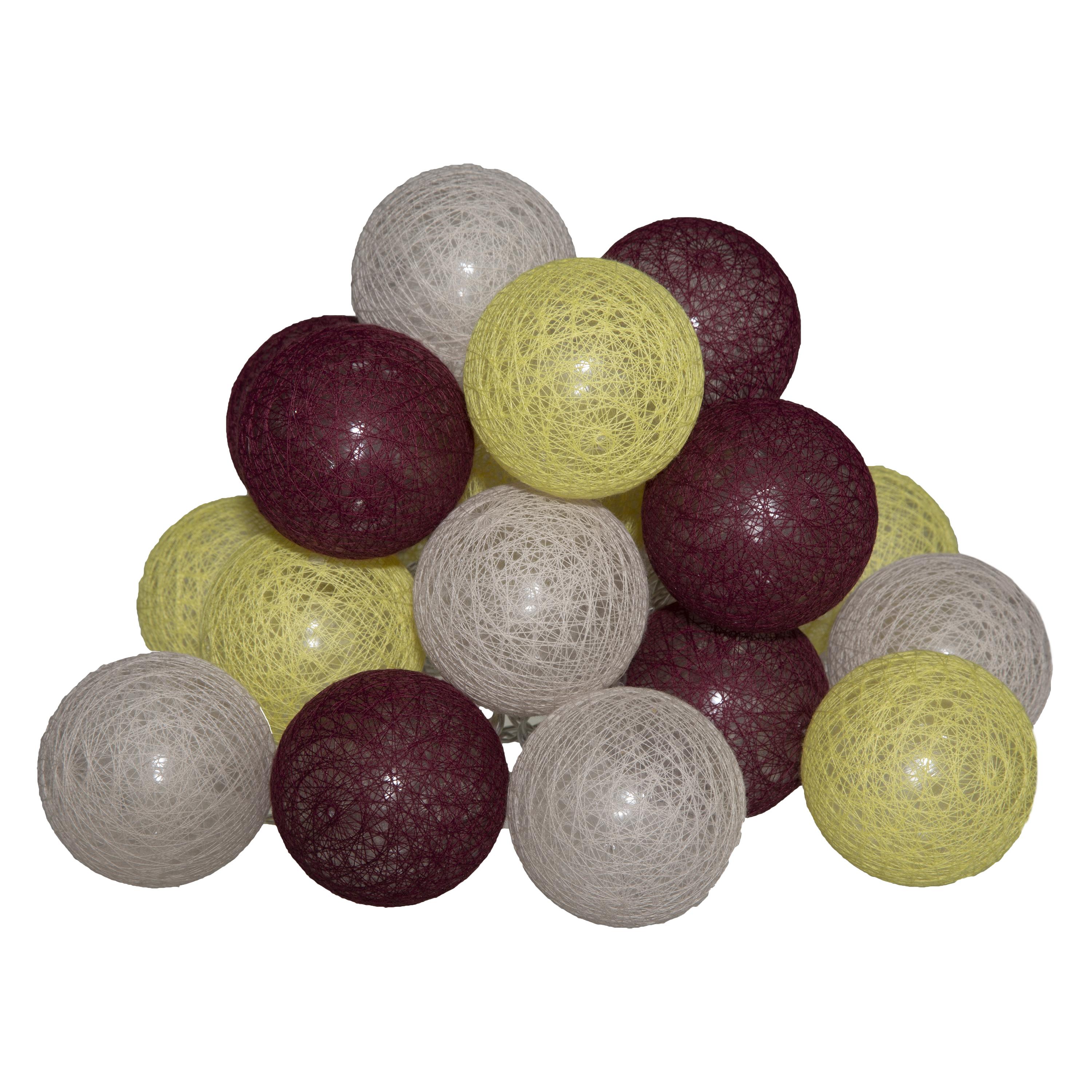 GUIRLANDE LED SECTEUR 20 BOULES SORBET D.6CM