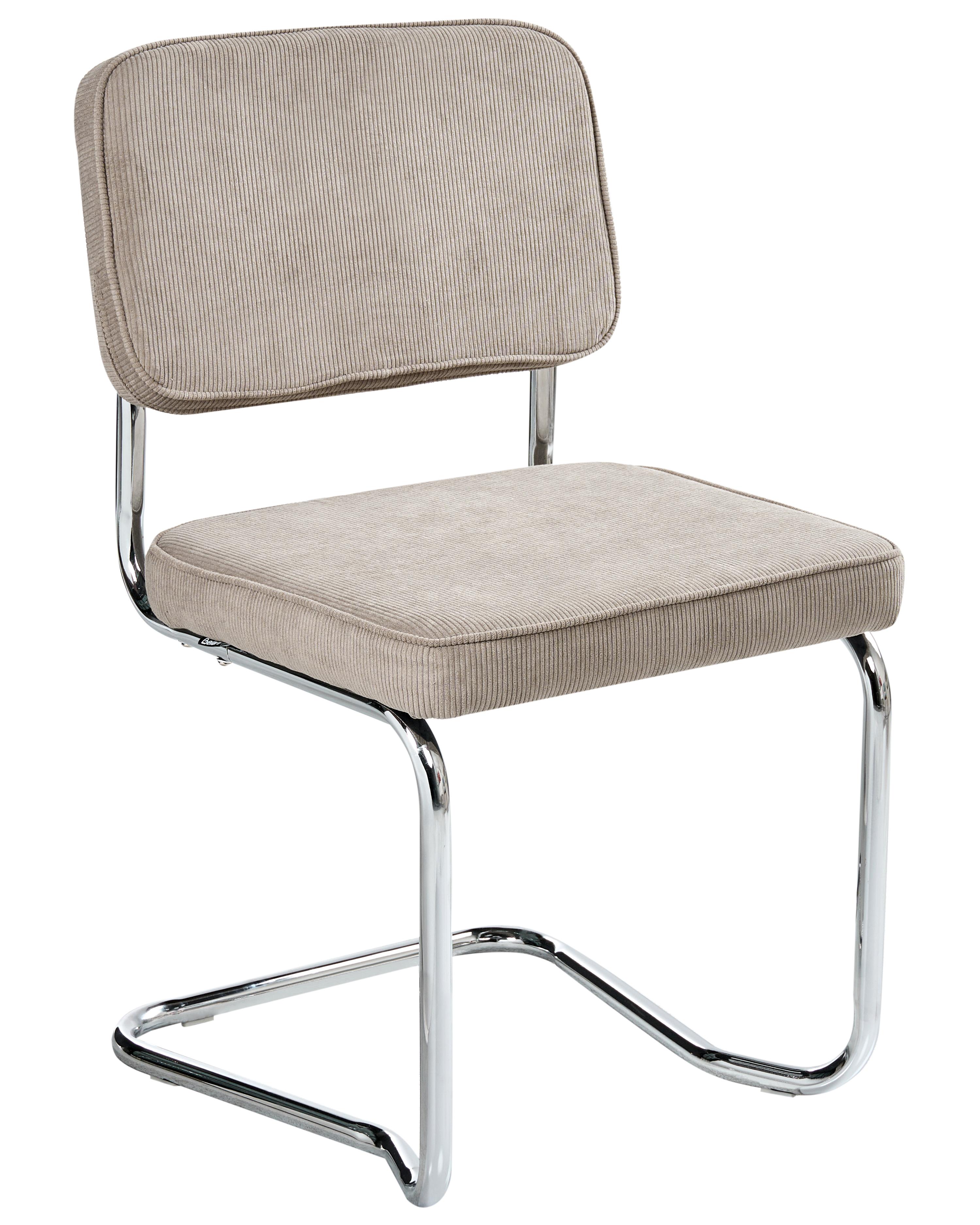 Set van 2 eetkamerstoelen IRWIN Corduroy Taupe