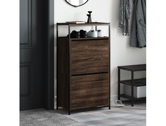 VIDAXL - Armoire à chaussures chêne marron 60x34x112cm bois d'ingénie...