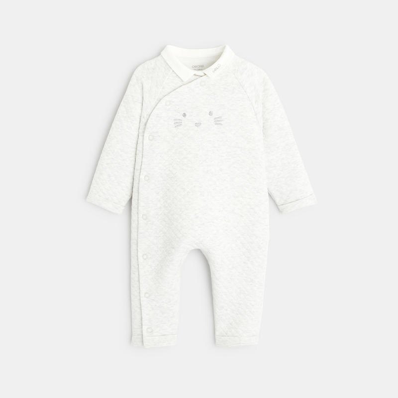 Body et dors-bien quilté frimousse chat gris naissance Gris ou noir
