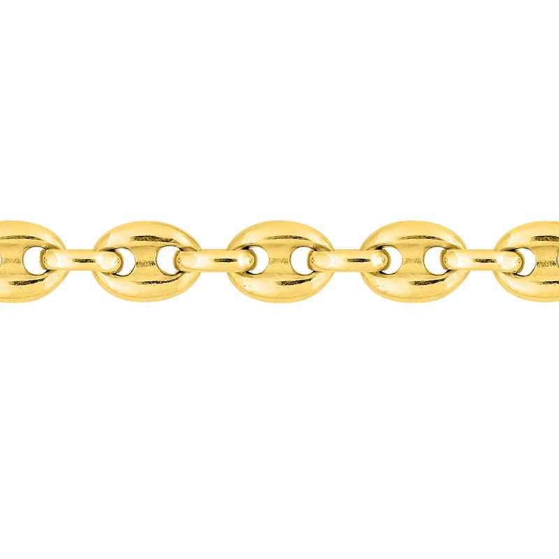 Bracelet Mixte 18 cm - Grain de café - Or 18 Carats - Largeur 4.5 mm