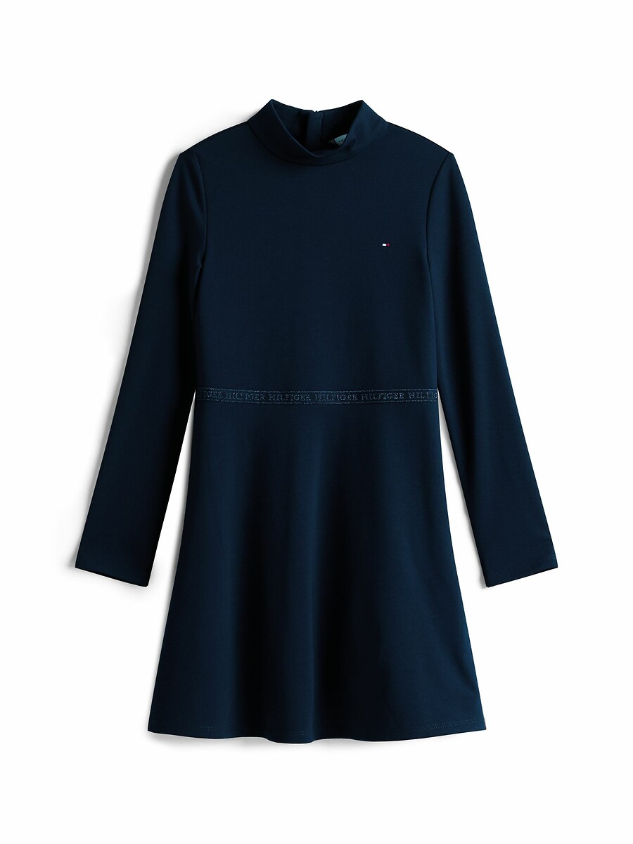 TOMMY HILFIGER<br>Vestido com gola alta e mangas compridas