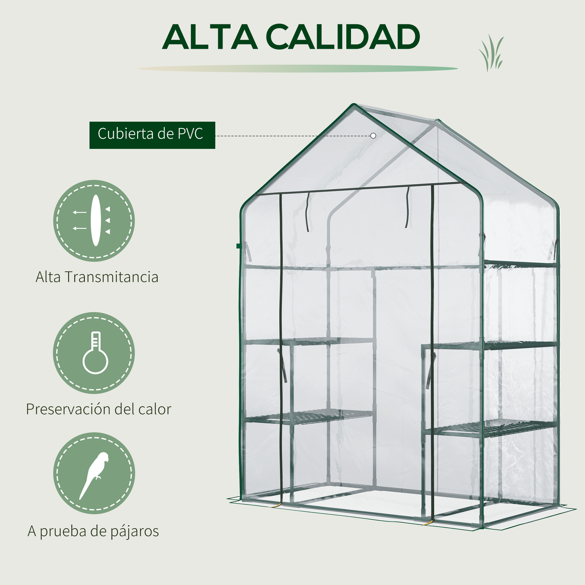Estufa de jardim Outsunny Green