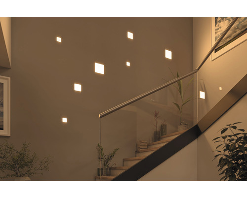 LED inbouwpaneel IP44 4,5W 360 lm 3000K 7,5x7,5 cm Inbouwdiameter 4,5-0,55 cm Veluna VariFit satijn 230V