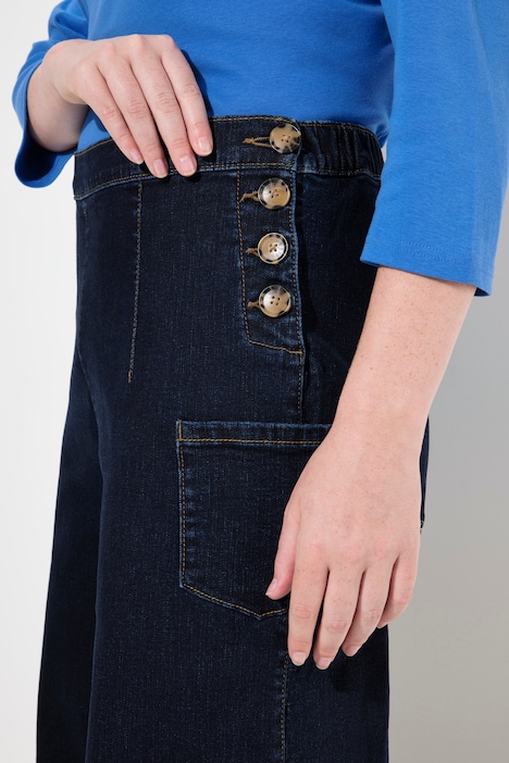 Barrel-Jeans, weites Bein, Komfortbund, Biobaumwolle