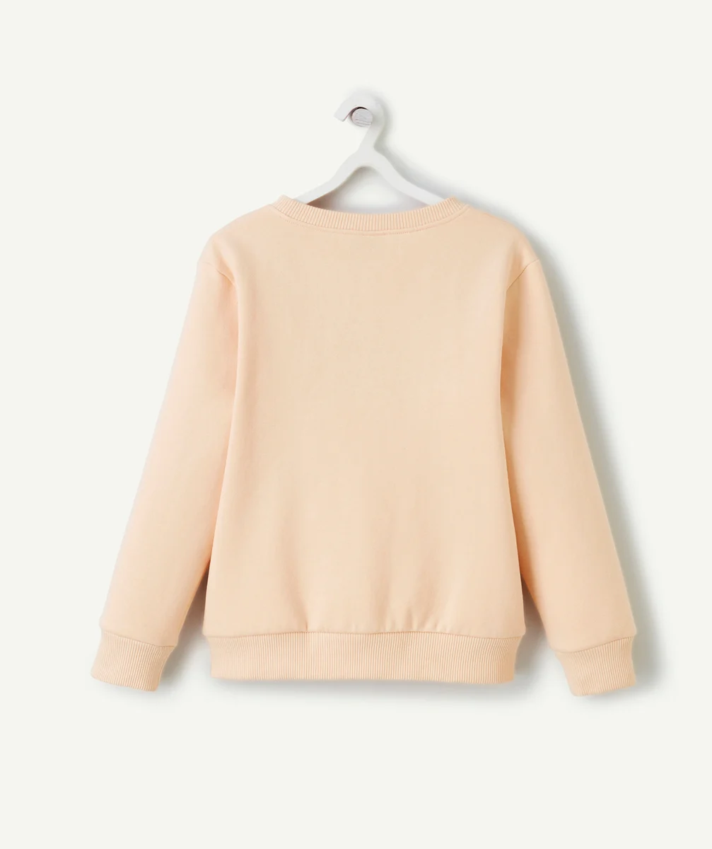 SWEAT MANCHES LONGUES GARÇON EN FIBRES RECYCLÉES ORANGE AVEC MESSAGE BRODÉ