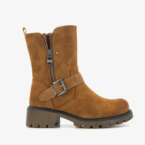 Supercracks gevoerde dames biker boots bruin
