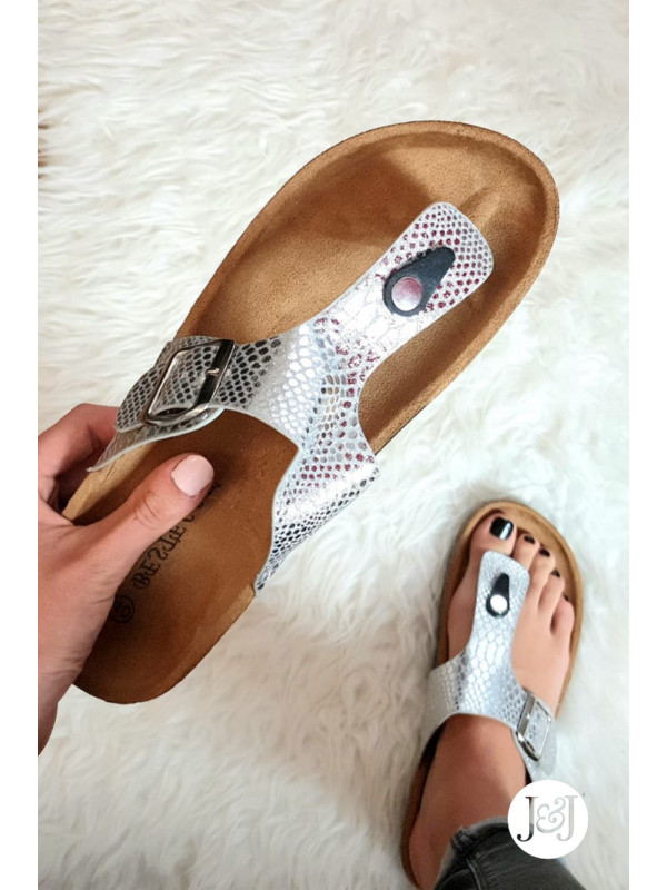 Nu-pieds argent 'Savina'