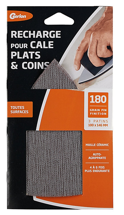 3 patins pour cale plat et coins grain fin