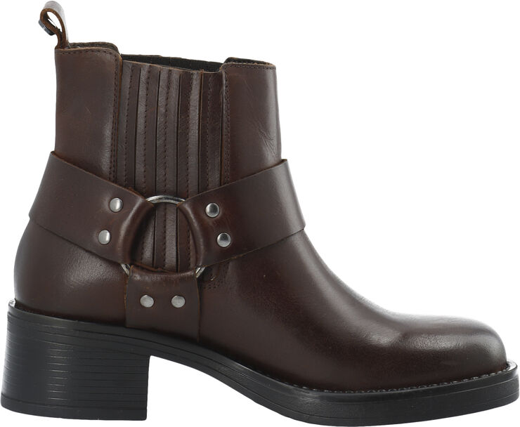 Cashott CASRIKKE Chelsea Biker Boot Pull Up Leather Coffee