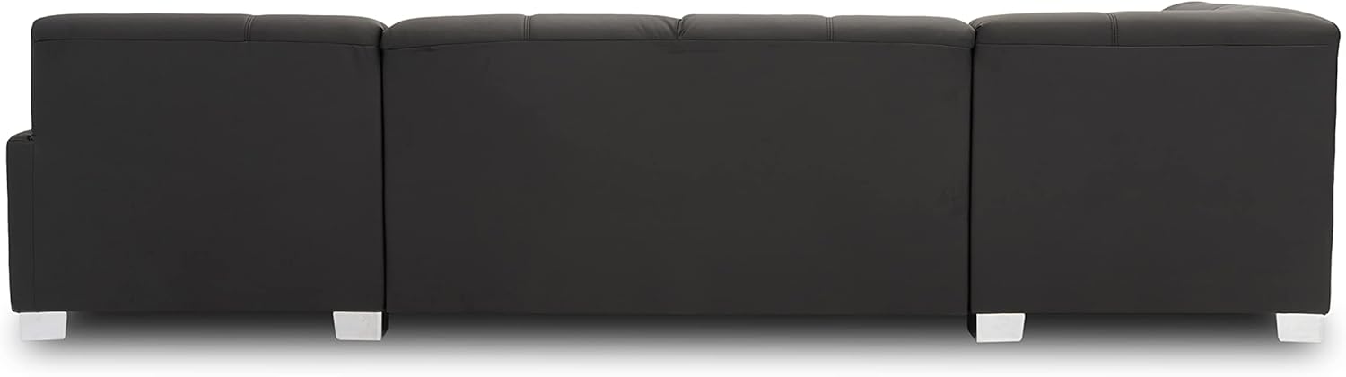 DOMO. collection Wohnlandschaft Star, Sofa in U-Form, Longchair rechts, Couch in Kunstleder, 304 x 150 x 150 cm (BxTxH), schwarz