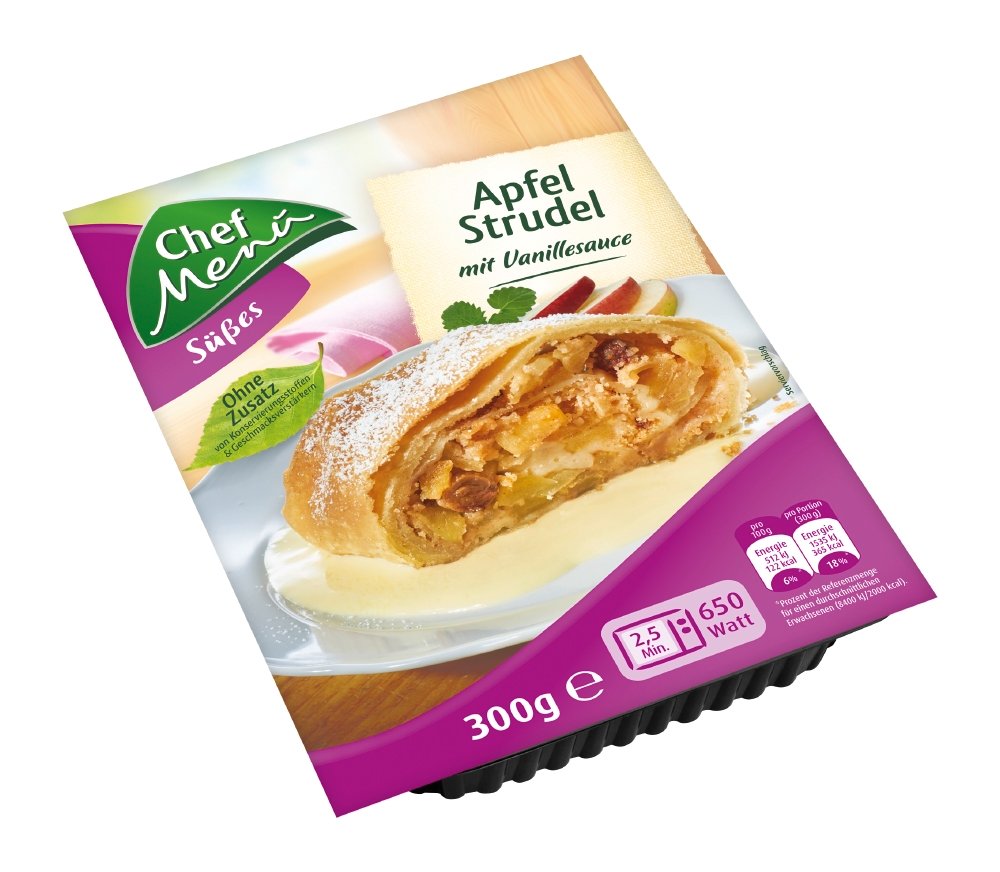 Chef Menü Apfelstrudel Mit Vanillesauce