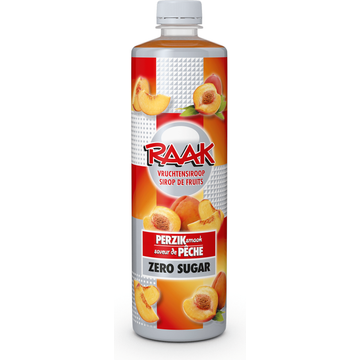 Raak Vruchtensiroop Perzik Zero Fles 750ML