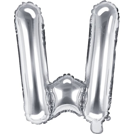 Folieballon 33 cm - W-bogstav - flere varianter - assorteret