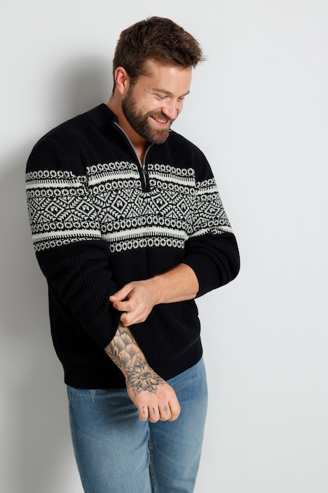 Boston Park Troyer, Pullover, Stehkragen, Norwegermuster, bis 72/74
