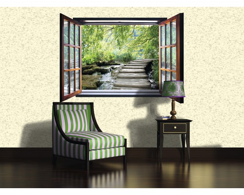 Vliesbehang 2077 VEZ4XL Raam met beek 2-delige set 201 x 145 cm