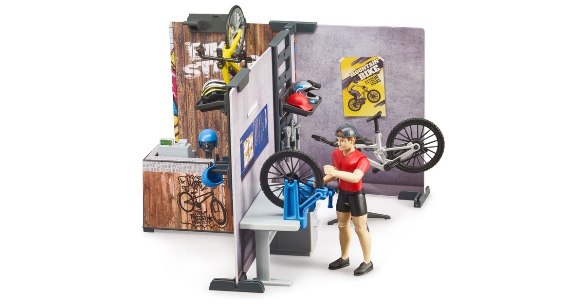 bruderbworld Fietsenwinkel Speelfiguur  (63120)