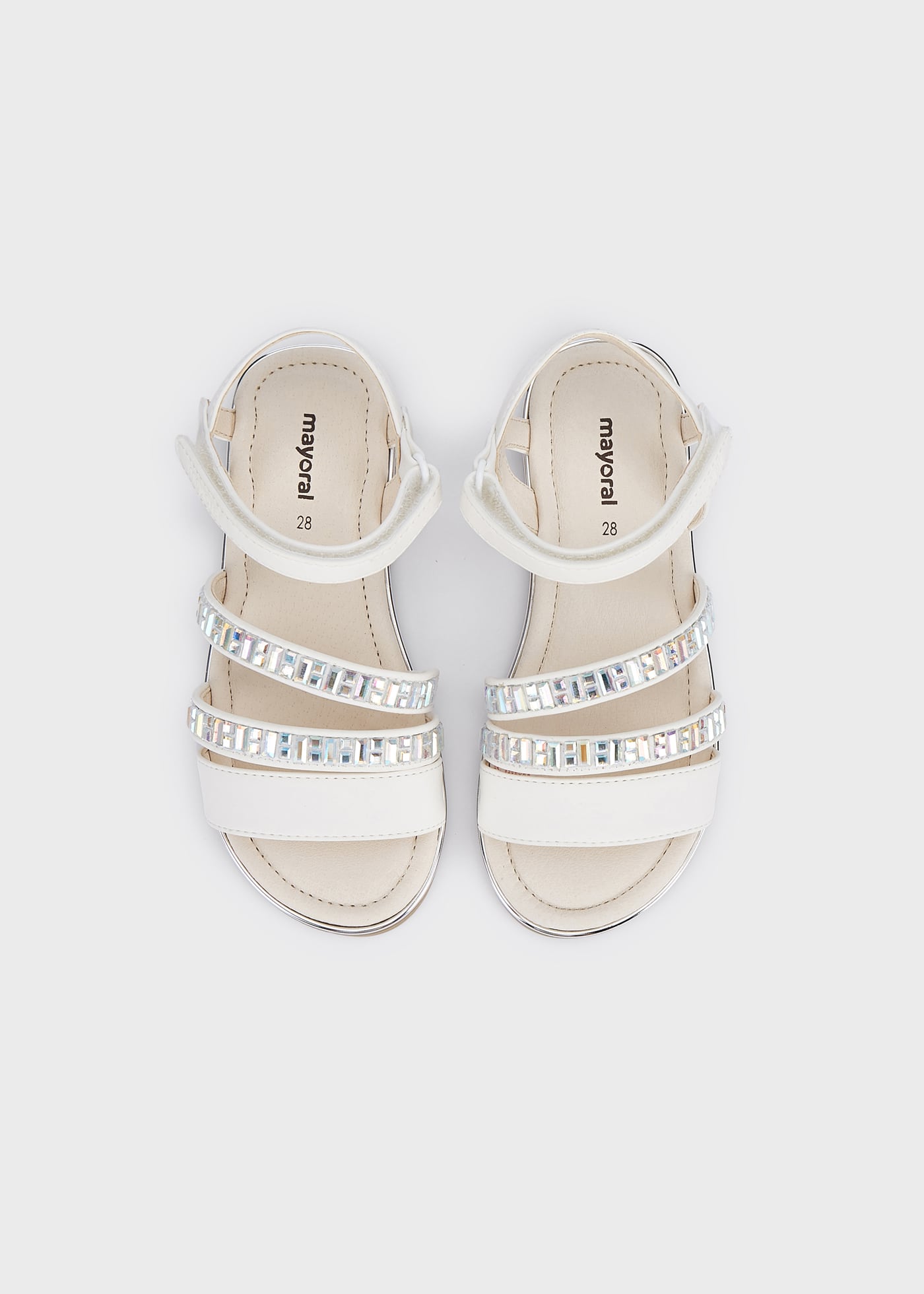 Sandália com glitter e fecho de velcro para meninas