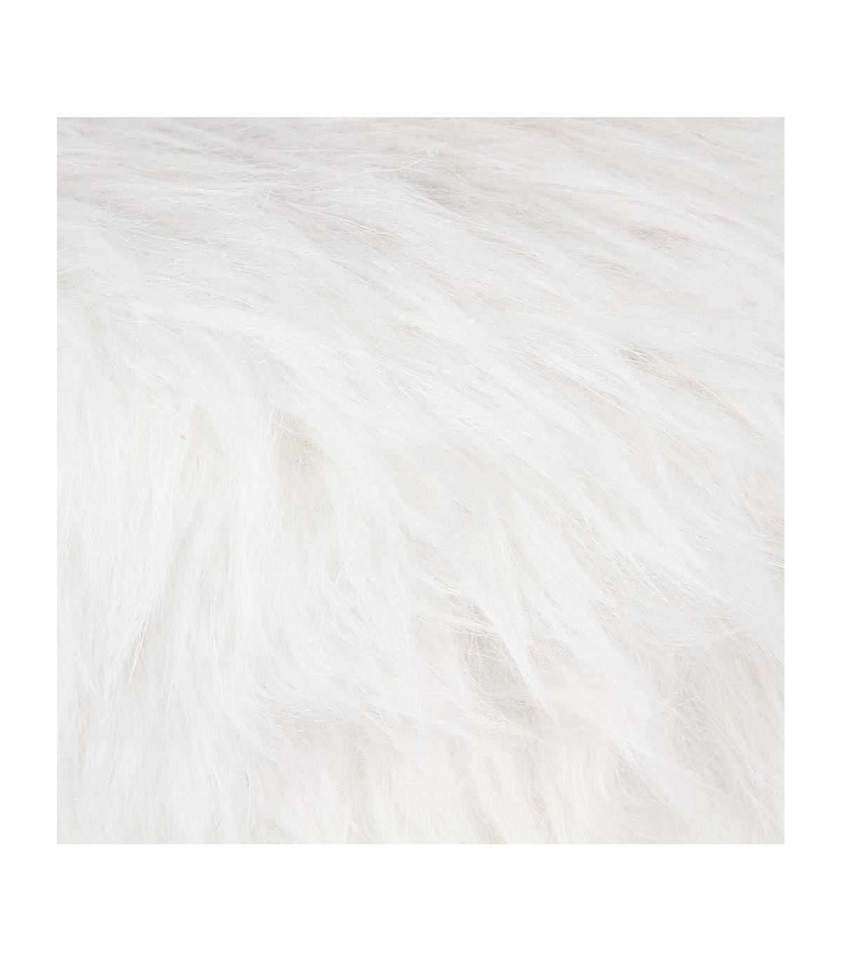 TABOURET APPOINT FOURRURE OSLO BLANC